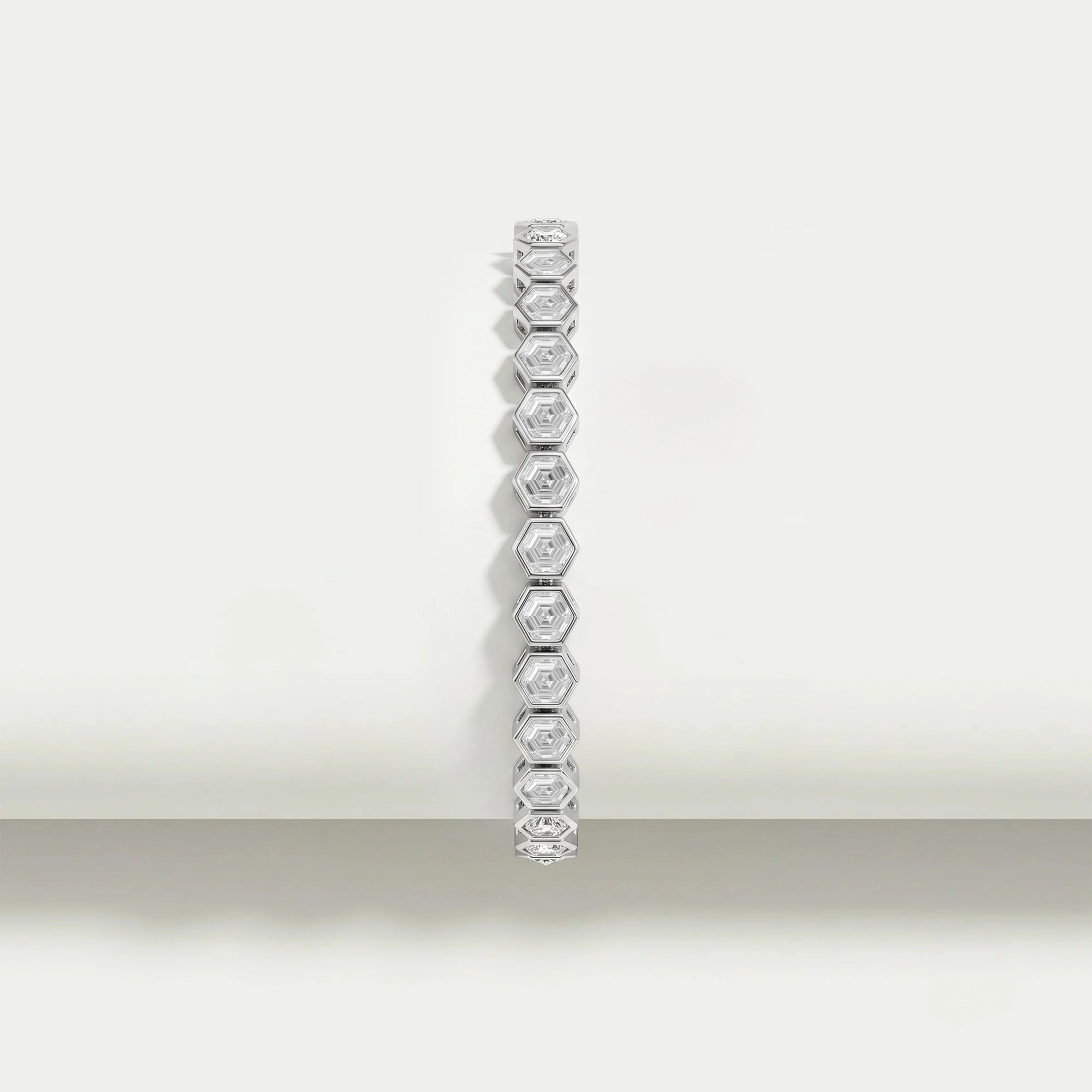 Hexagon Cut Bezel Set Diamond Tennis Bracelet