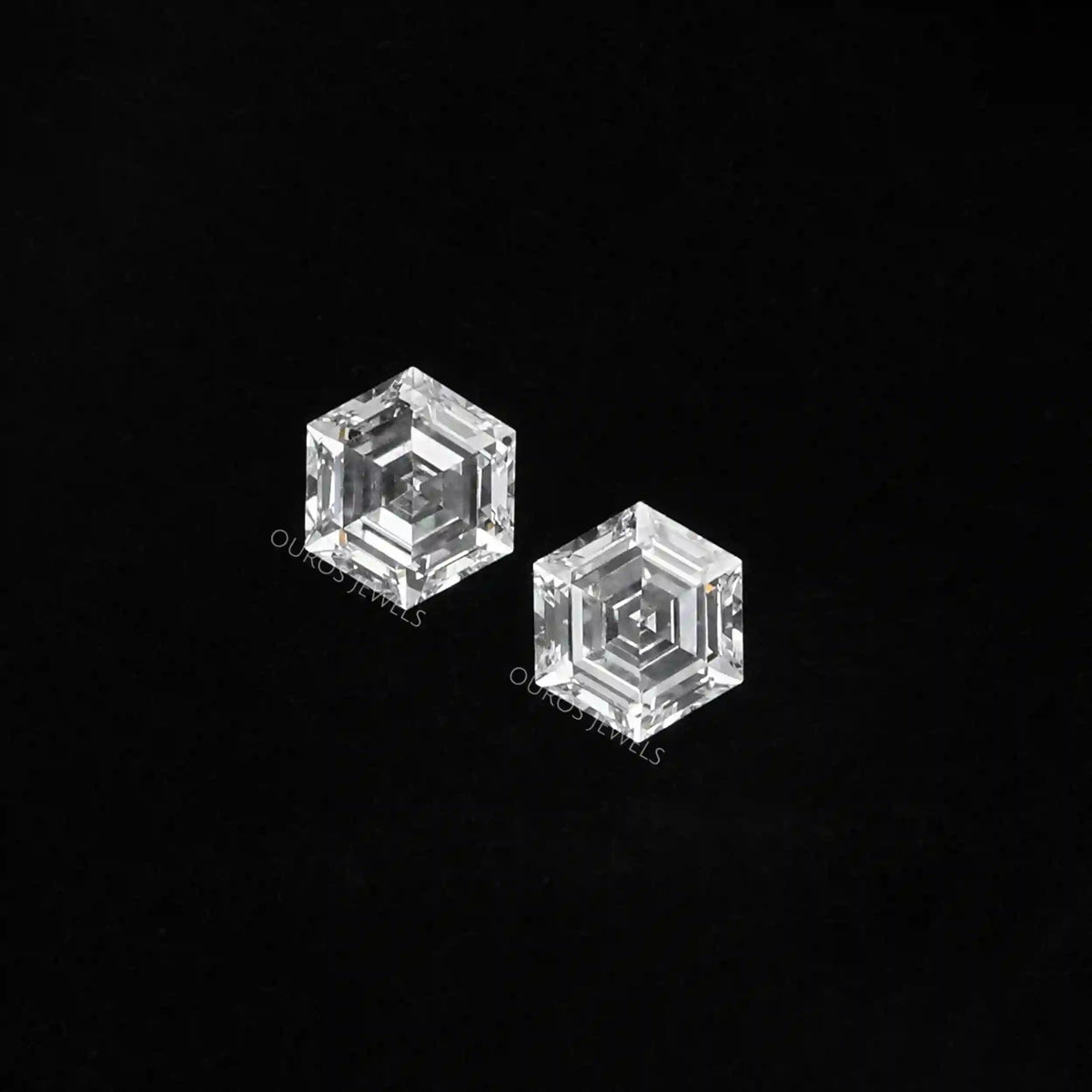 Hexagon Cut Lab Diamond Pair Loose