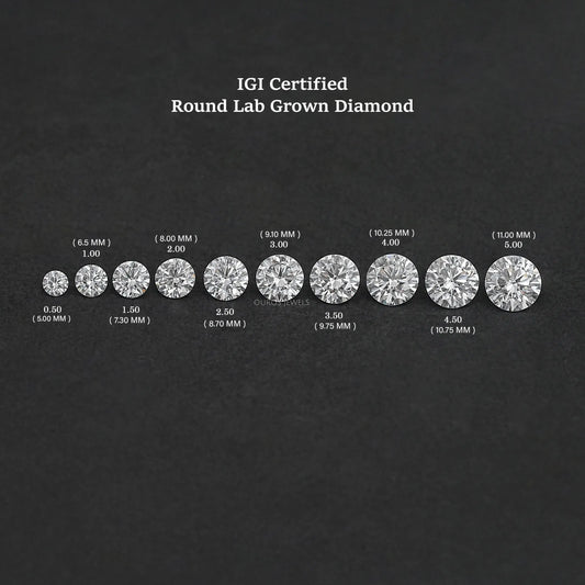 Certified Round Cut Lab Grown Loose Diamond Loose