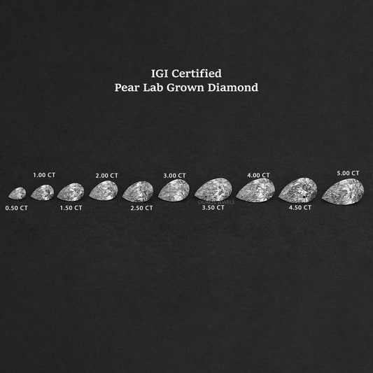 Certified Pear Cut Lab Grown Diamond Loose