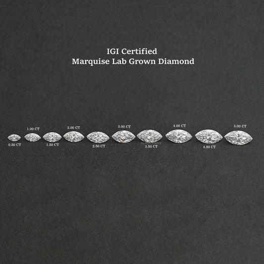 Certified Marquise Cut Lab Grown Diamond Loose