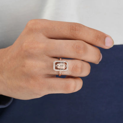 Round Cut Scarab Diamond Ring For men's