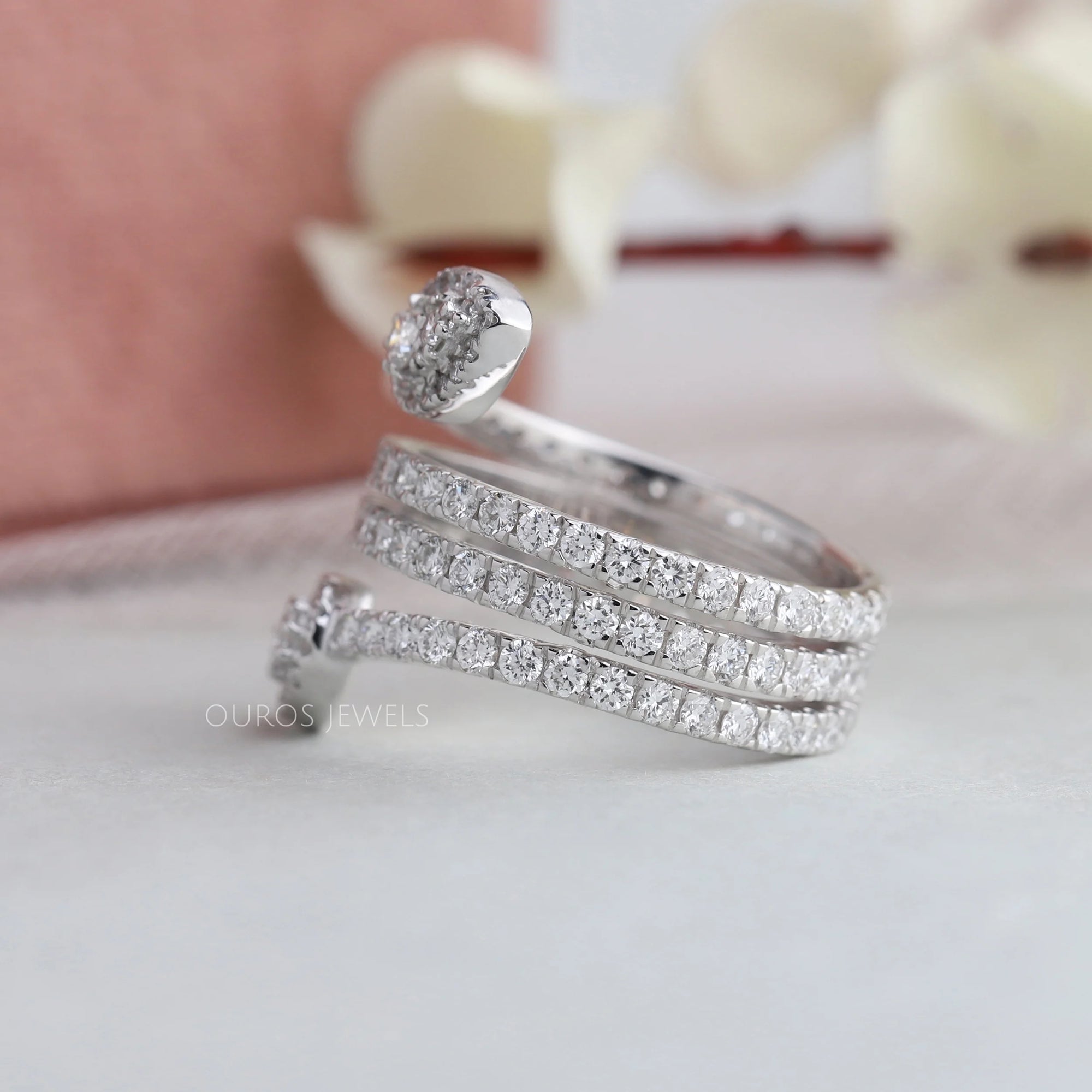 Pear Shape Diamond White Gold Engagement Ring