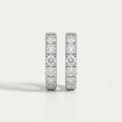Inside Out Round Diamond Hoop Earrings Earrings