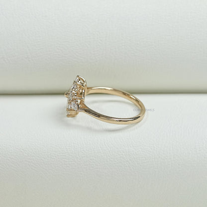Kite Cut Lab Diamond Floral Engagement Ring Rings