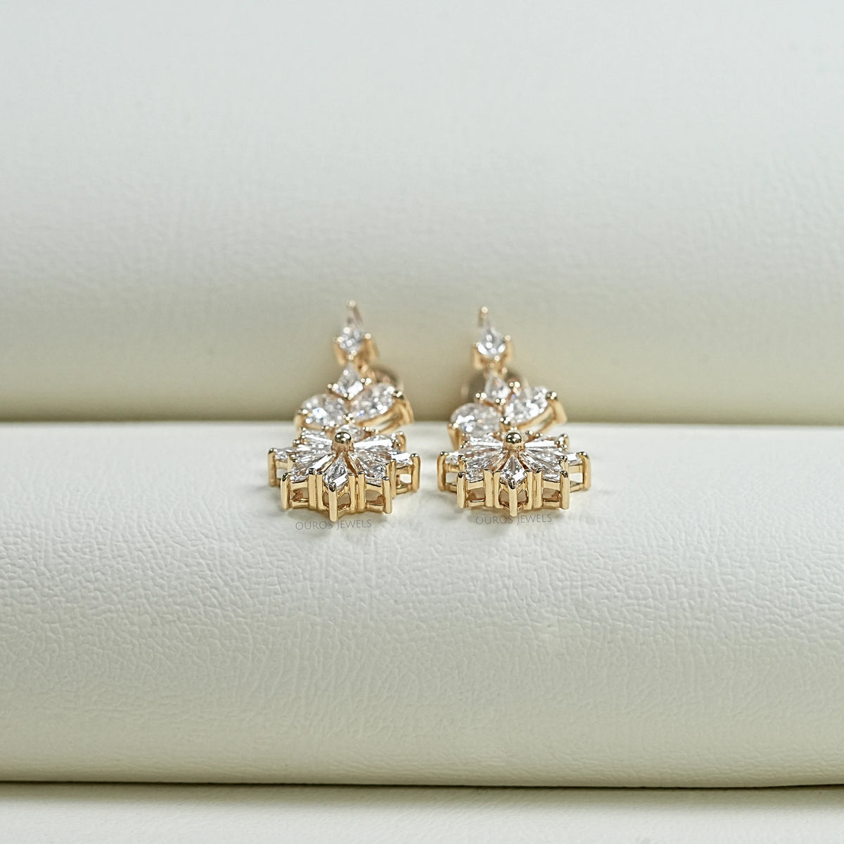 Floral Kite Diamond Dangle Earrings Earring