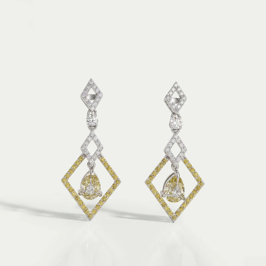 Kite Shape Pear Diamond Dangle Earrings Earrings