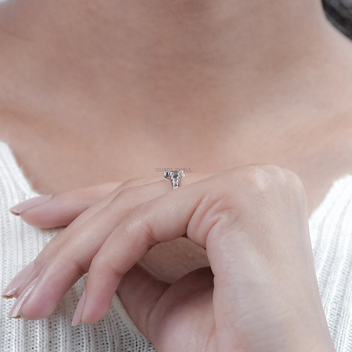 Baguette Cut Diamond Wedding Ring Rings