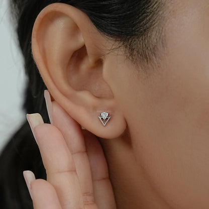 Double Triangle Lab Diamond Stud Earrings Earrings