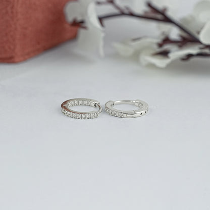 Lab Grown Round Cut Diamond Hoop Earrings Earrings