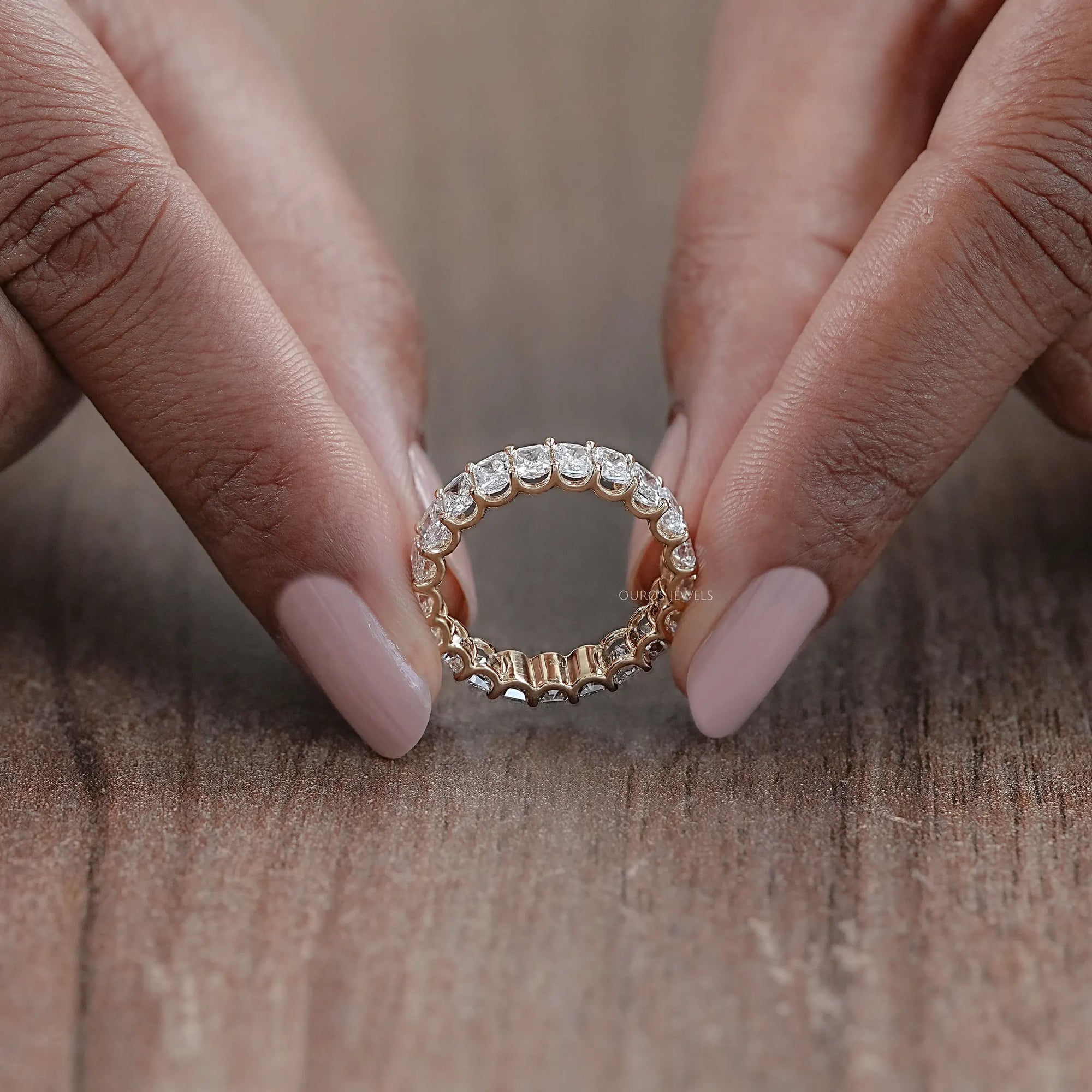 Radiant Cut Lab Grown Diamond Eternity Wedding Band Rings
