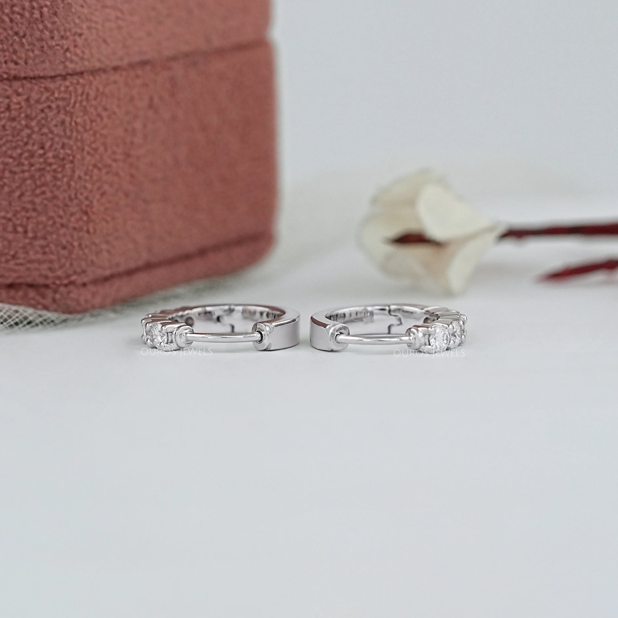 Round Lab Diamond Hoop Earrings Earrings