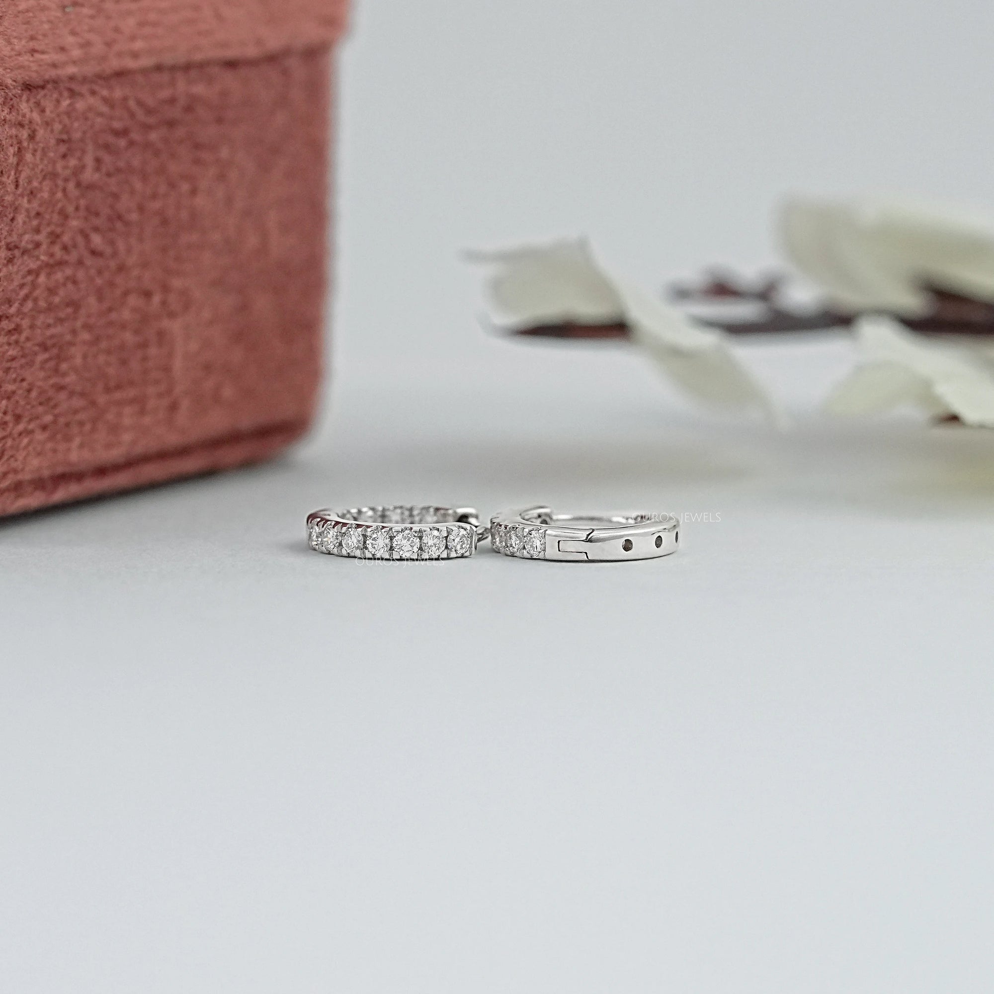 Lab Grown Round Cut Diamond Hoop Earrings Earrings
