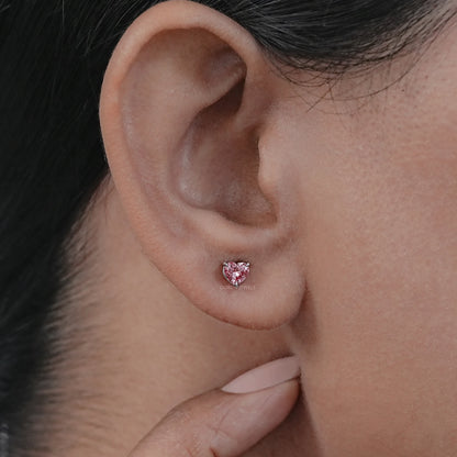 Pink Heart Cut Diamond Earrings Earring