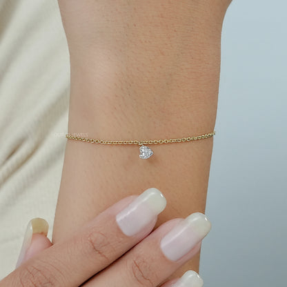 Heart Cut Diamond Solitaire Bracelet Bracelet