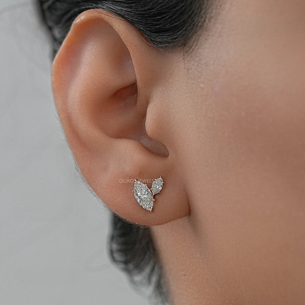 Twin Marquise Lab Diamond Stud Earrings Earrings