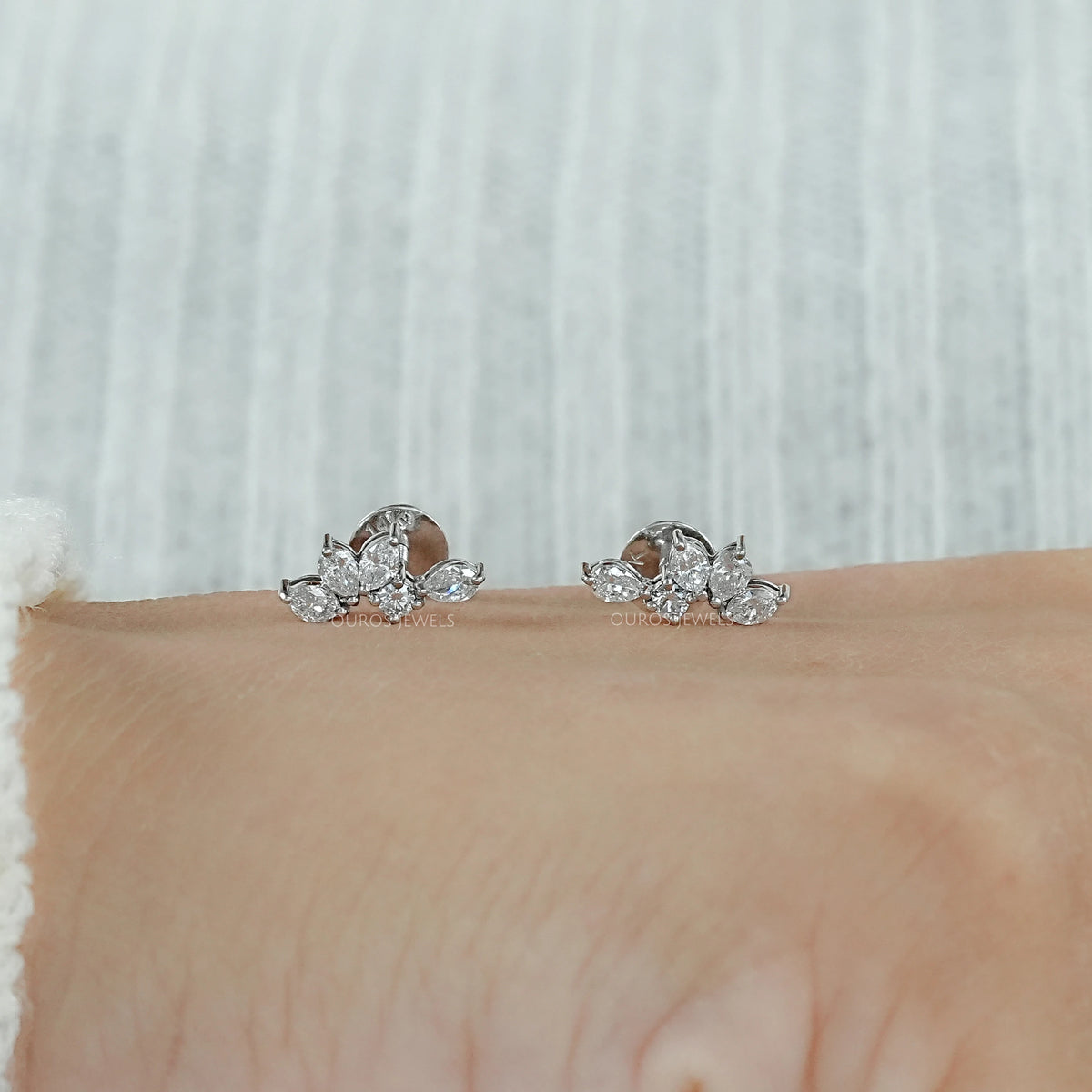 Marquise And Pear Lab Grown Diamond Stud Earrings Earrings