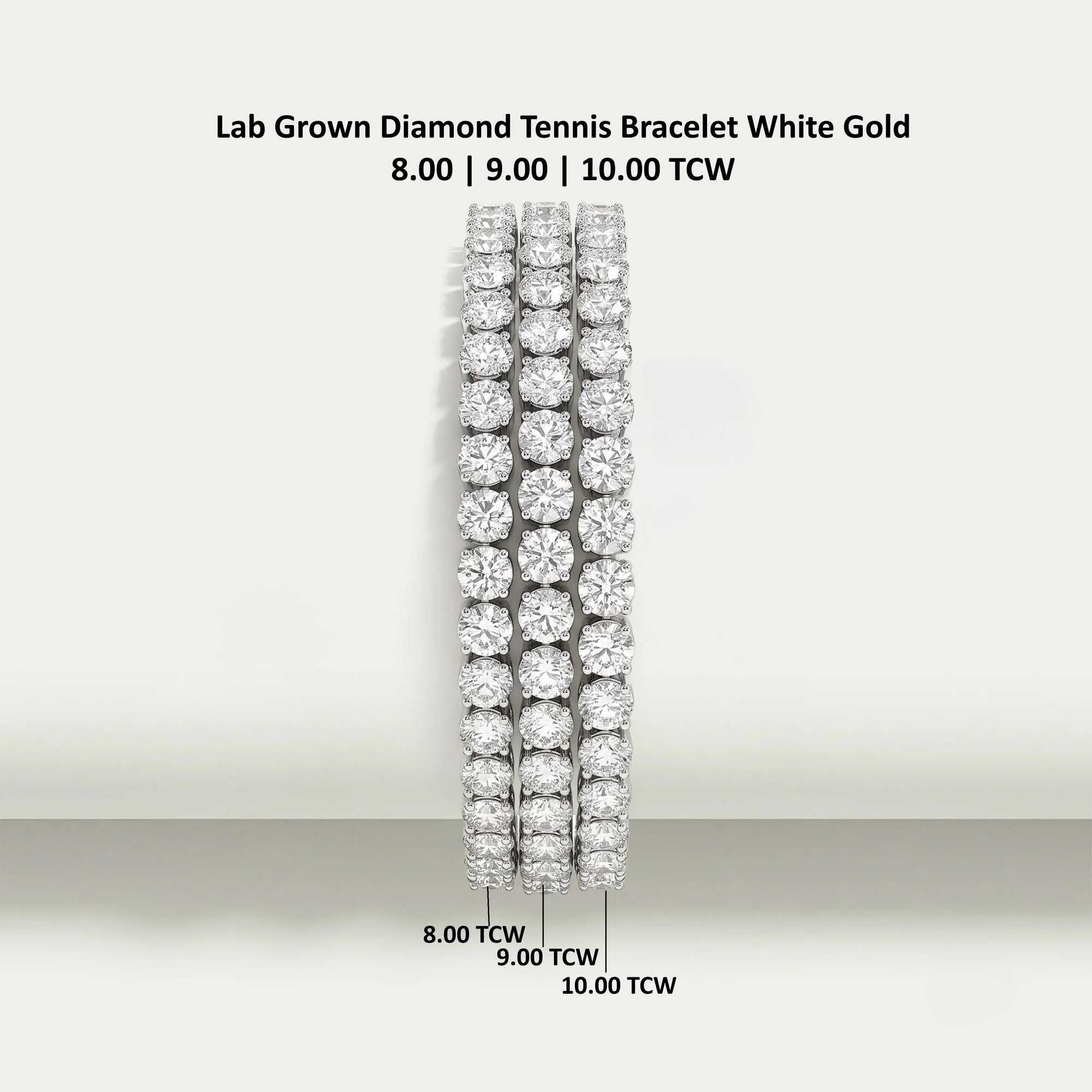 Round Shape Lab Grown Diamond Bracelet with 8.00 | 9.00 | 10.00 TCW