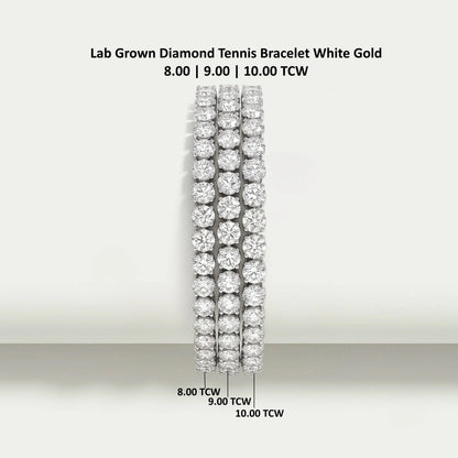 Round Shape Lab Grown Diamond Bracelet with 8.00 | 9.00 | 10.00 TCW