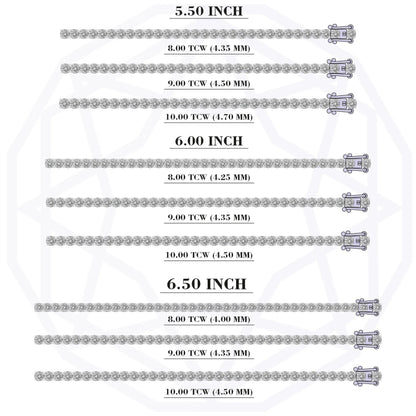 Round Shape Lab Grown Diamond Bracelet with 8.00 | 9.00 | 10.00 TCW Bracelet