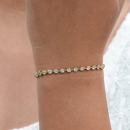 Old European Round Cut Lab Diamond Bracelet Bracelet