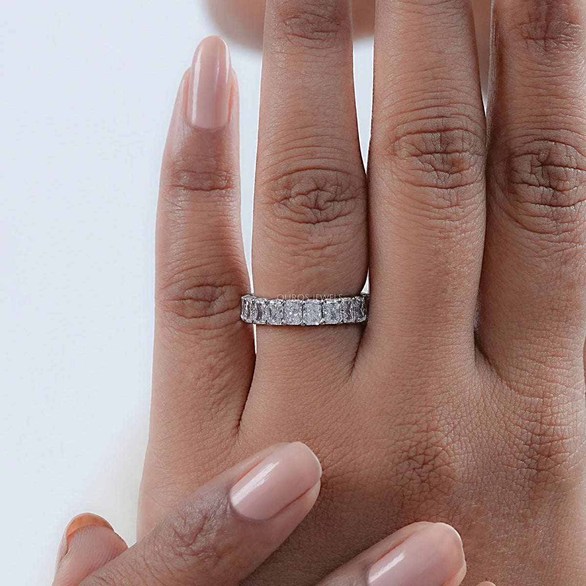 Radiant Cut Lab Grown Diamond Eternity Anniversary Band Ring