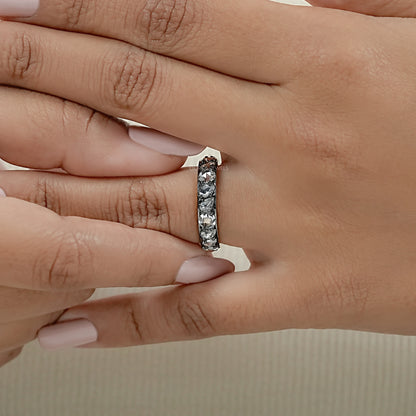 Rose Cut Diamond Eternity Wedding Band Rings