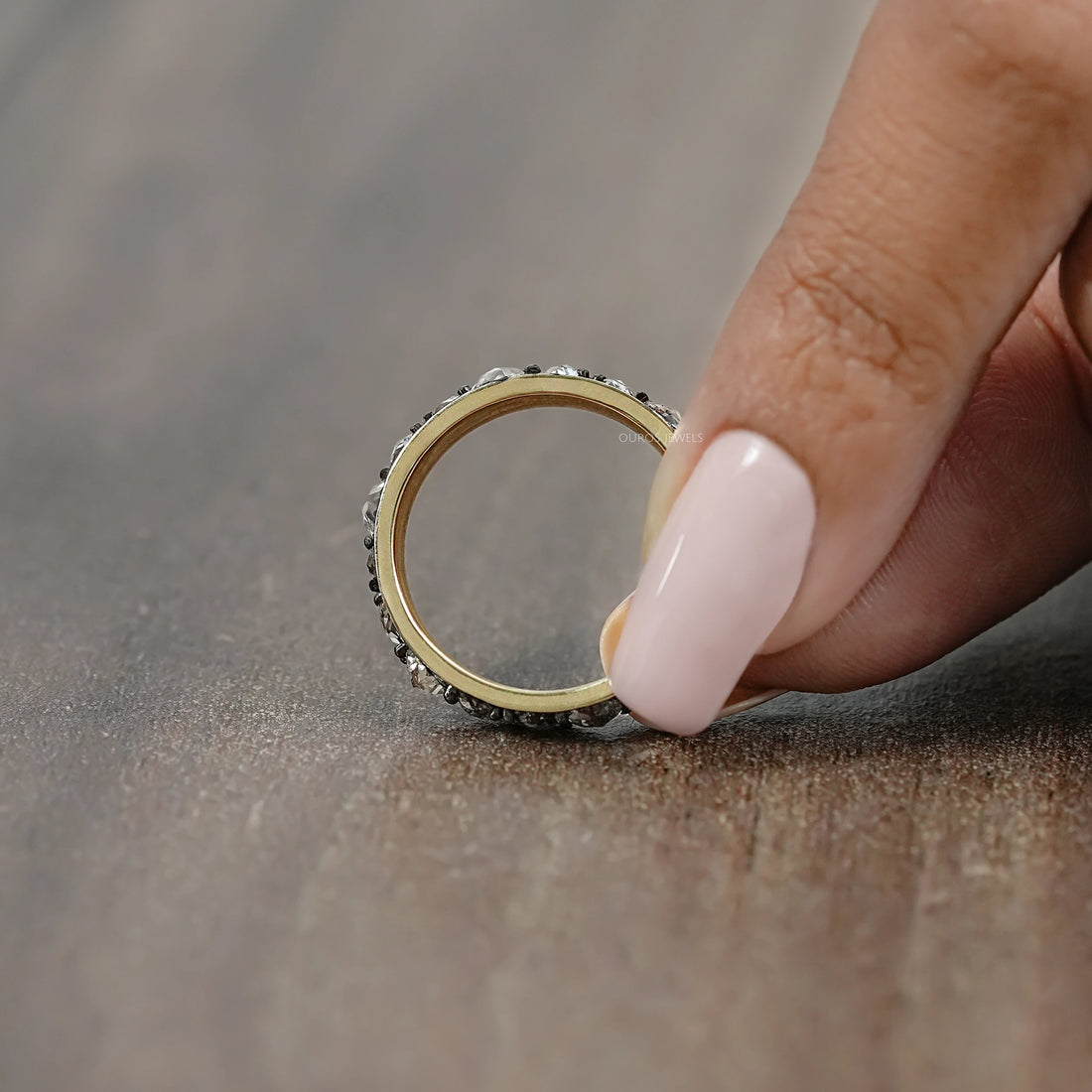 Rose Cut Diamond Eternity Wedding Band Rings