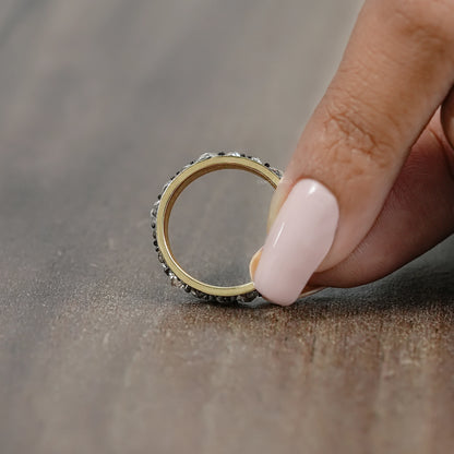 Rose Cut Diamond Eternity Wedding Band Rings