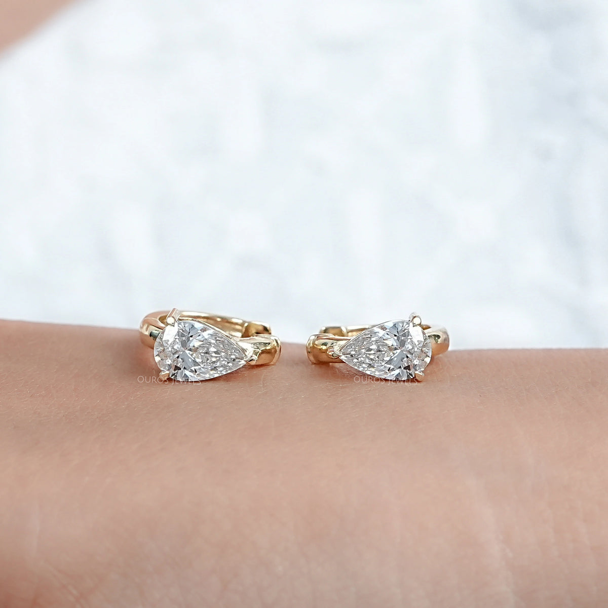 Pear Lab Diamond Hoop Earring Earring