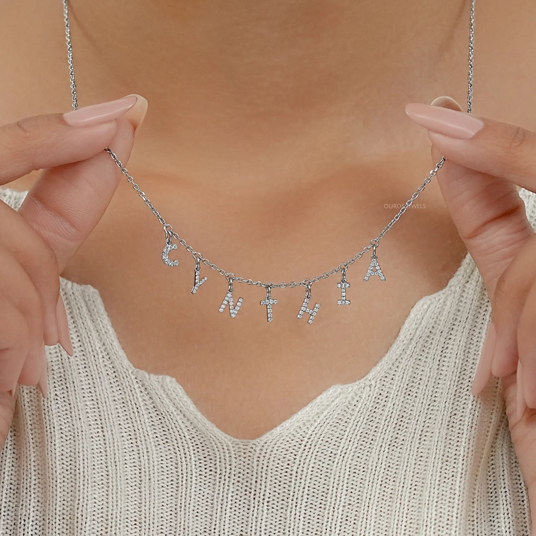 CYNTHIA Letter Round Lab Customize Necklace Necklaces