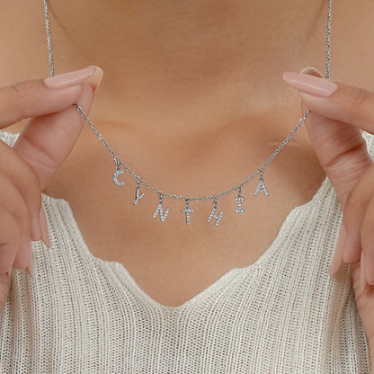 CYNTHIA Letter Round Lab Customize Necklace Necklaces