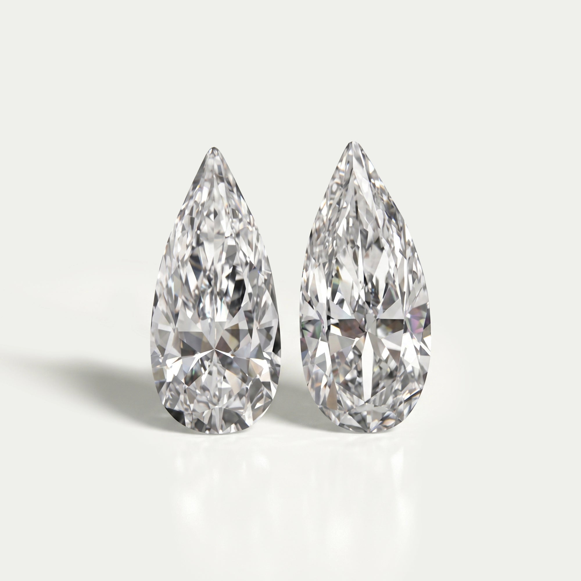Long Pear Cut Lab Grown Pair Diamond Loose