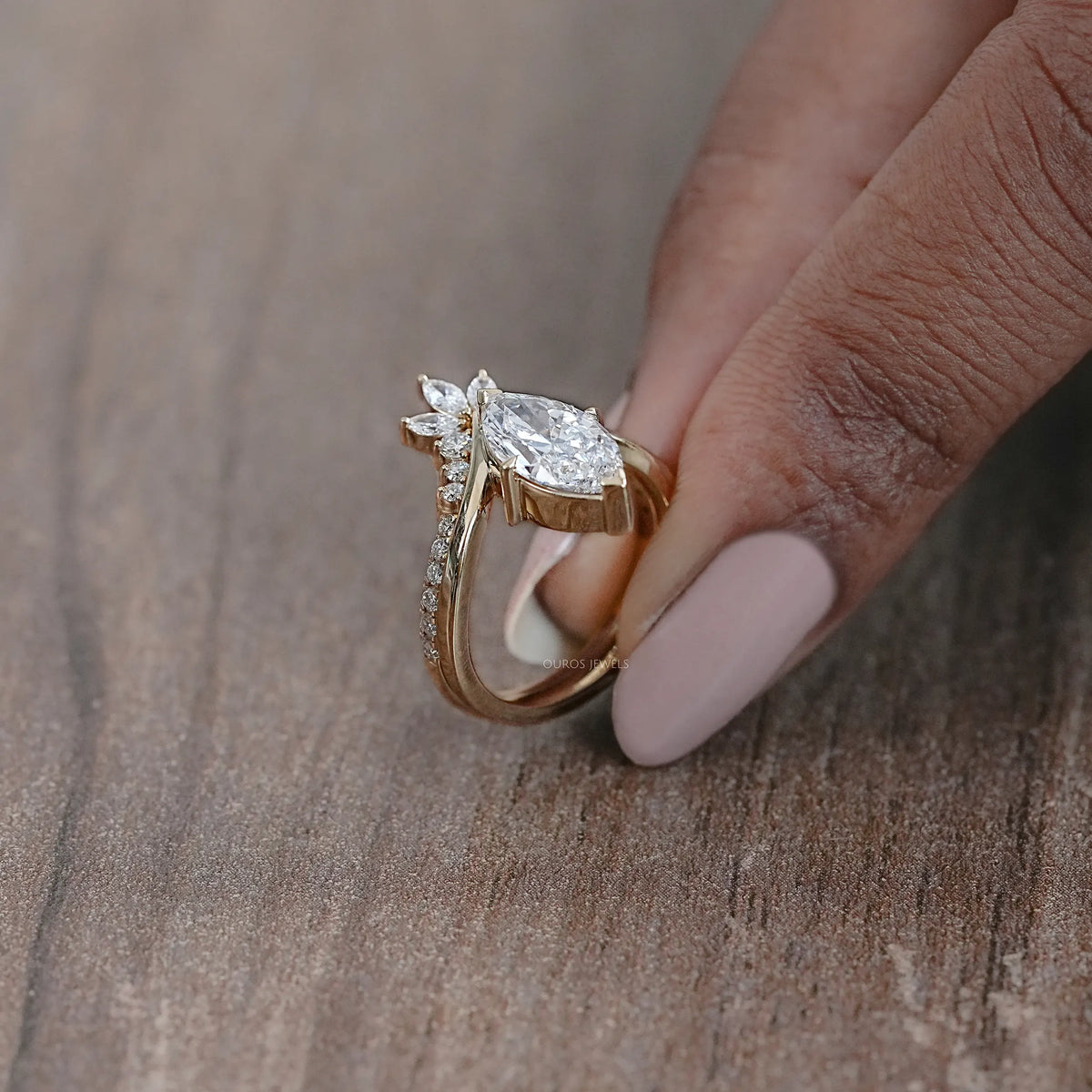 Marquise Cut Vintage Style Wedding Ring-Set Rings