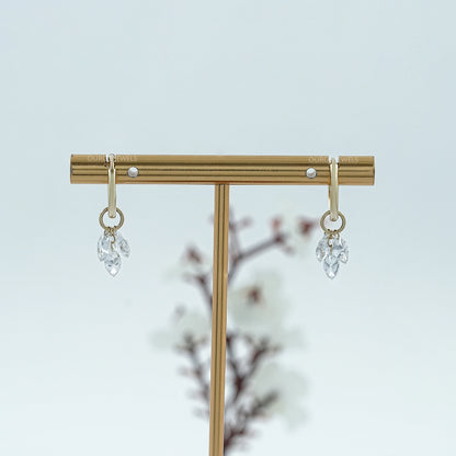 Marquise Drill Diamond Charm Hoop Earrings Earring