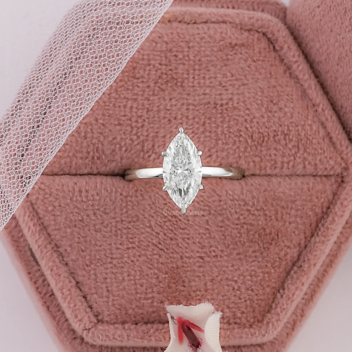 Marquise Cut Diamond Solitaire Engagement Ring Rings