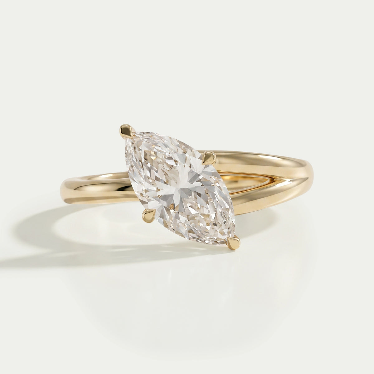 Marquise Cut Lab Diamond Split Solitaire Ring Ring