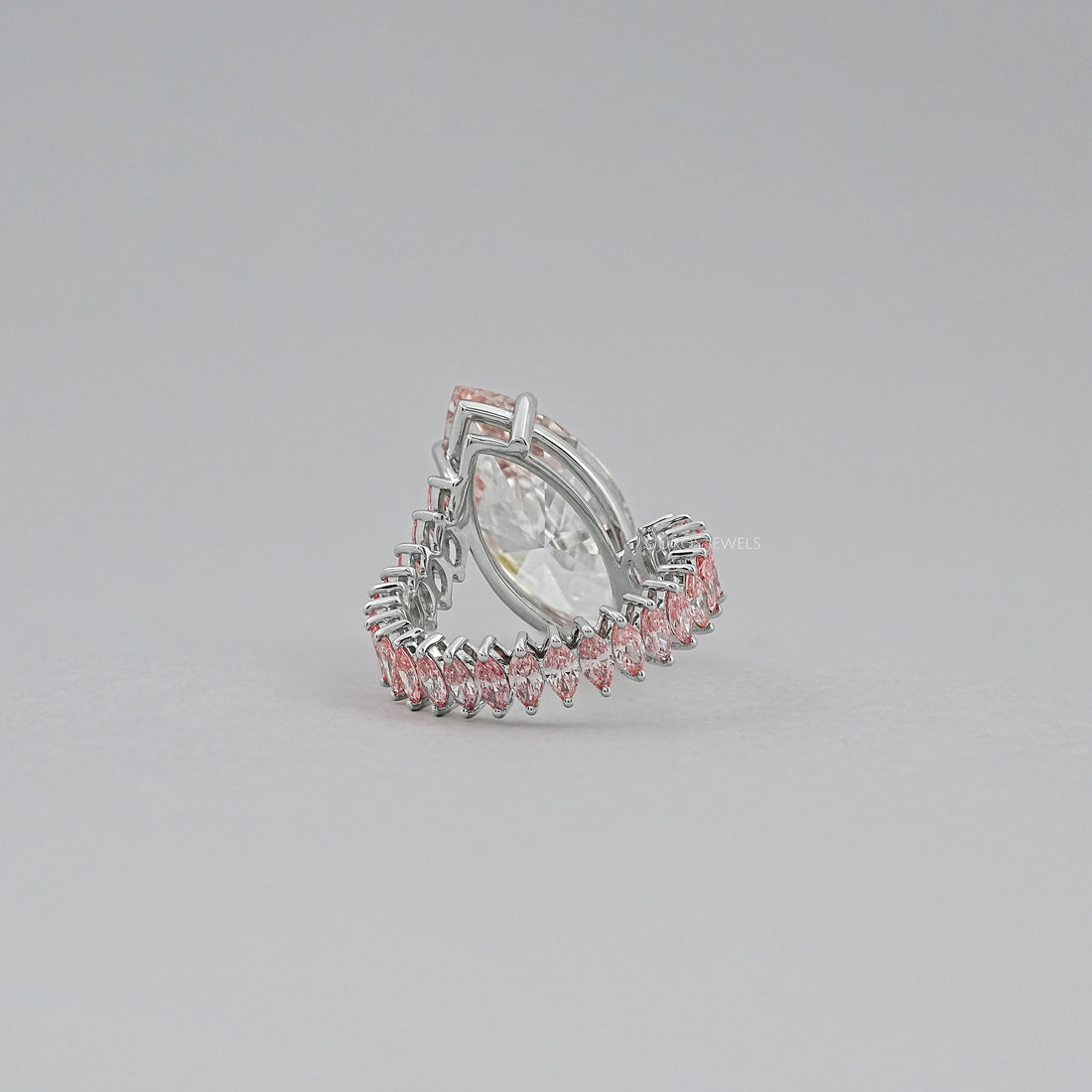 Fancy Pink Marquise Lab Diamond Bypass Ring Ring