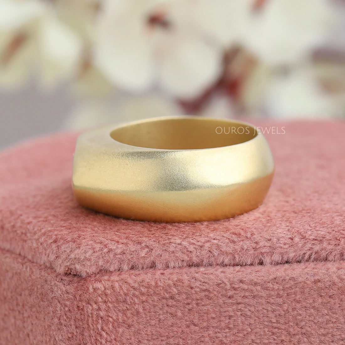 Marquise Cut Lab Diamond Matte Finish Band