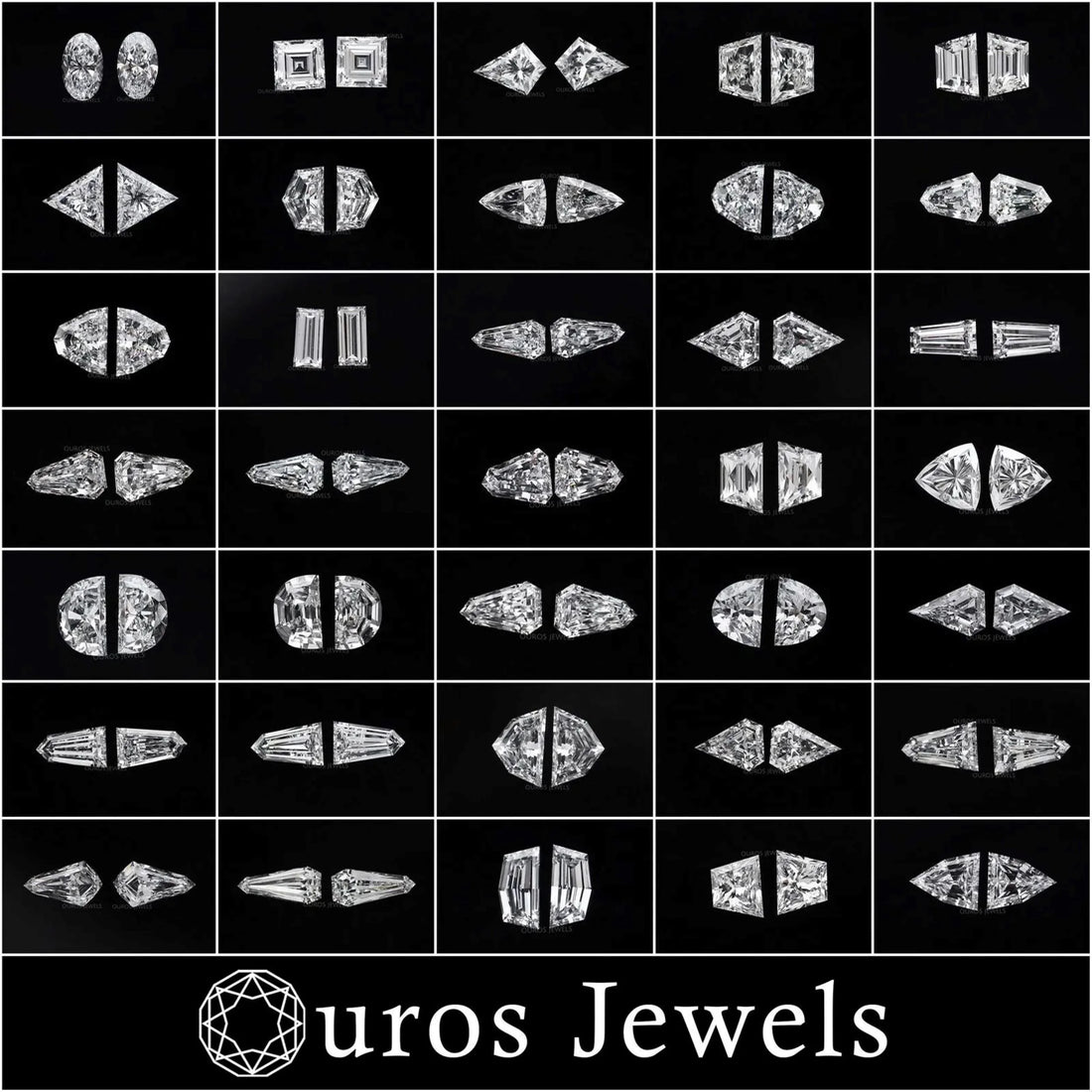 Unique Cone Cut Lab Diamond Matching Pair Loose