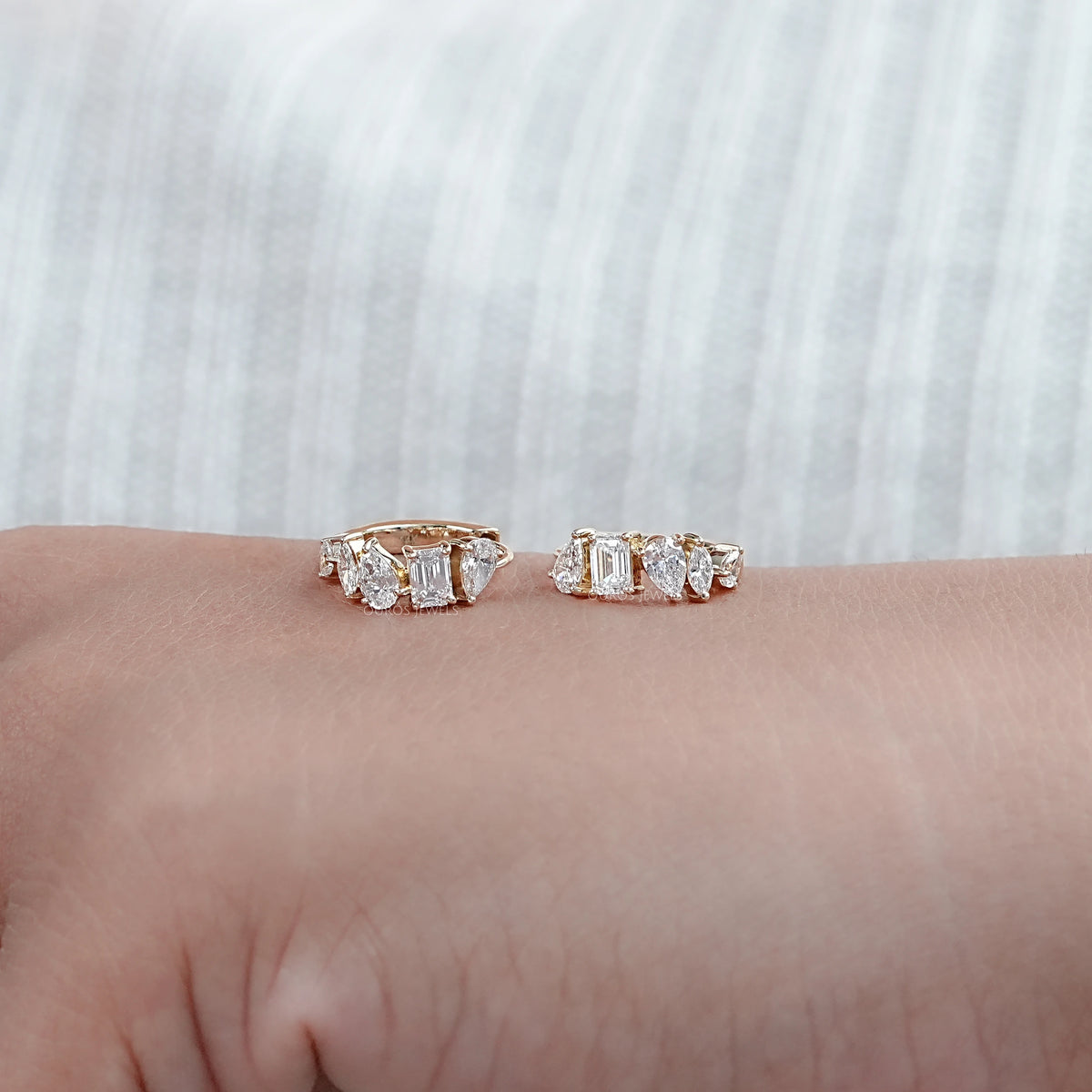 Multi Shape Lab Diamond Hoops Earrings Earring