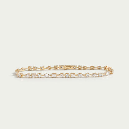 Multi Shape Lab Diamonds East West Setting Bracelet