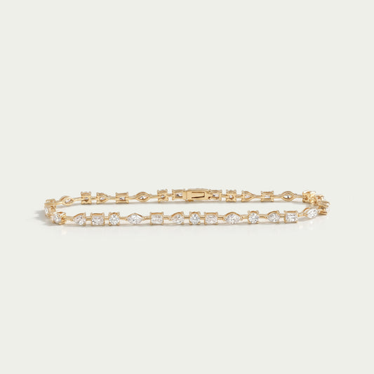 Multi Shape Lab Diamonds East West Setting Bracelet