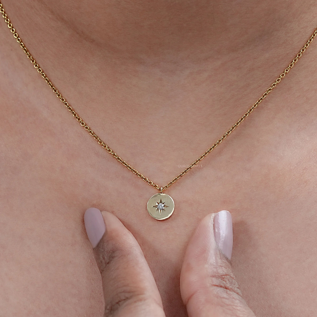 Star Round Cut Lab Grown Diamond Pendant Necklaces