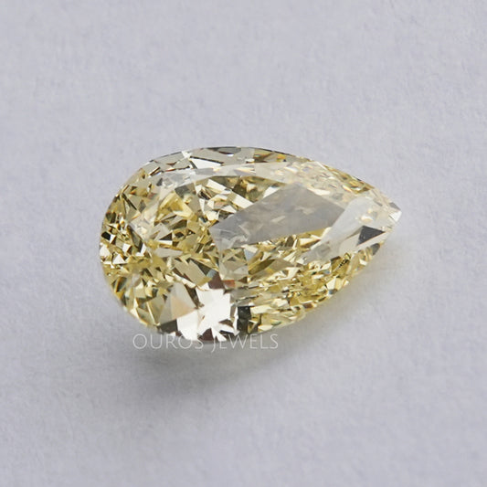 2.15 Carat Yellow Pear Cut Lab Diamond
