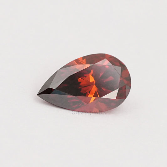 Red Pear Cut Lab Diamond Loose Loose