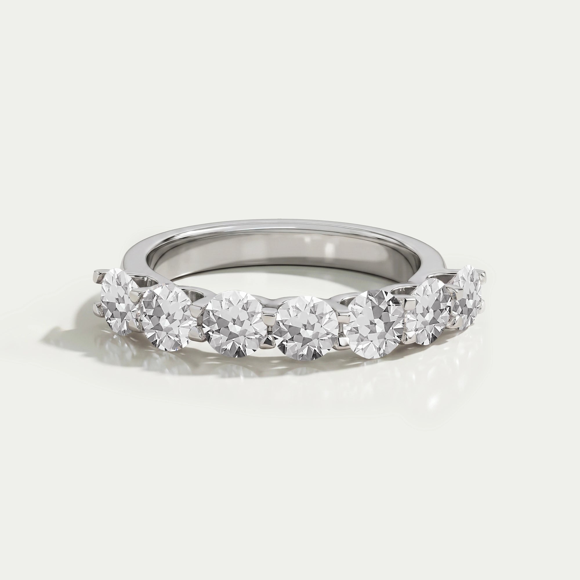 Seven Stone Old European Round Diamond Wedding Band