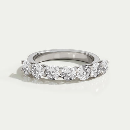 Seven Stone Old European Round Diamond Wedding Band