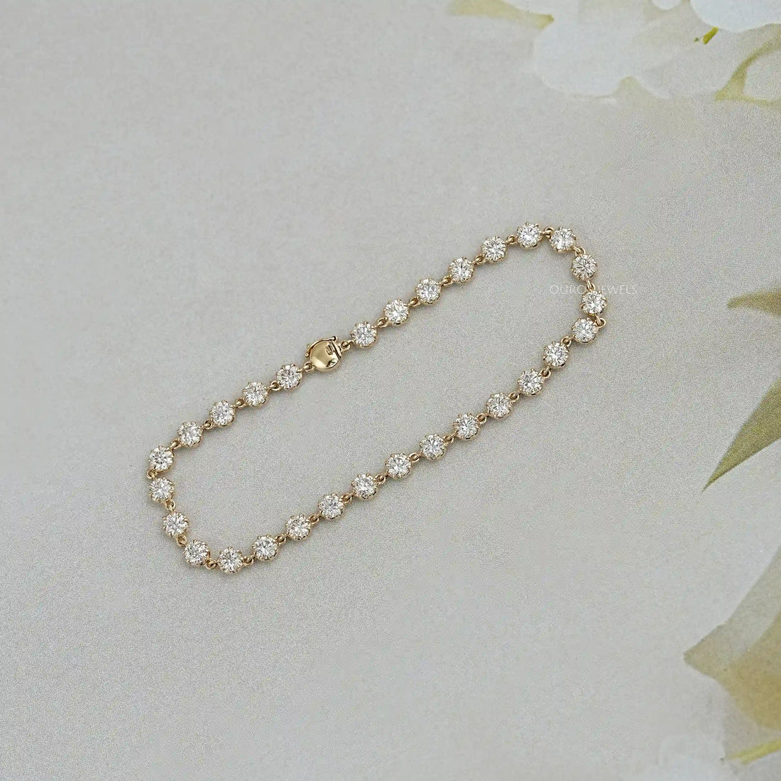 Old European Round Cut Lab Diamond Bracelet Bracelet
