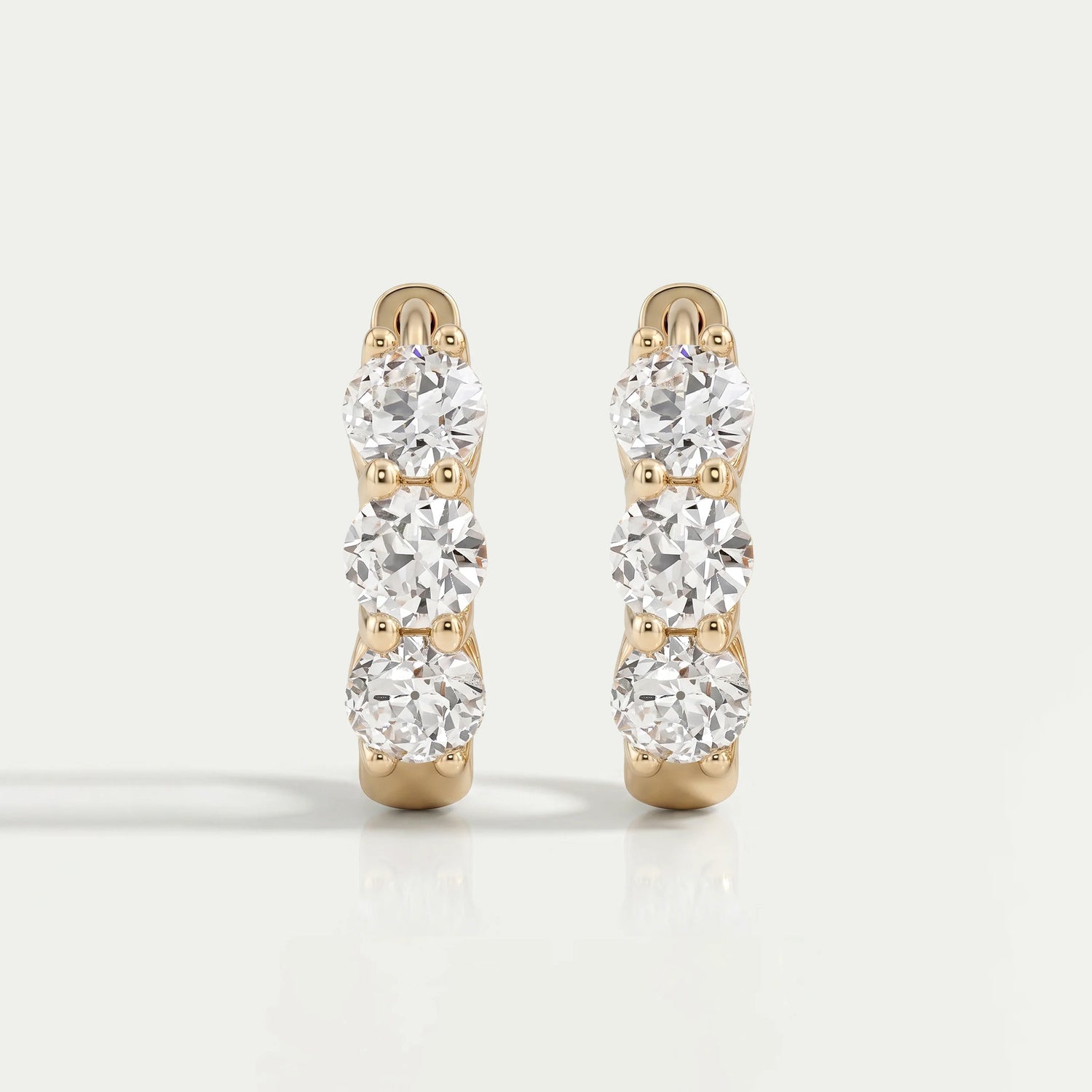 Old European Cut Round Diamond Hoop Earrings For Her Earring